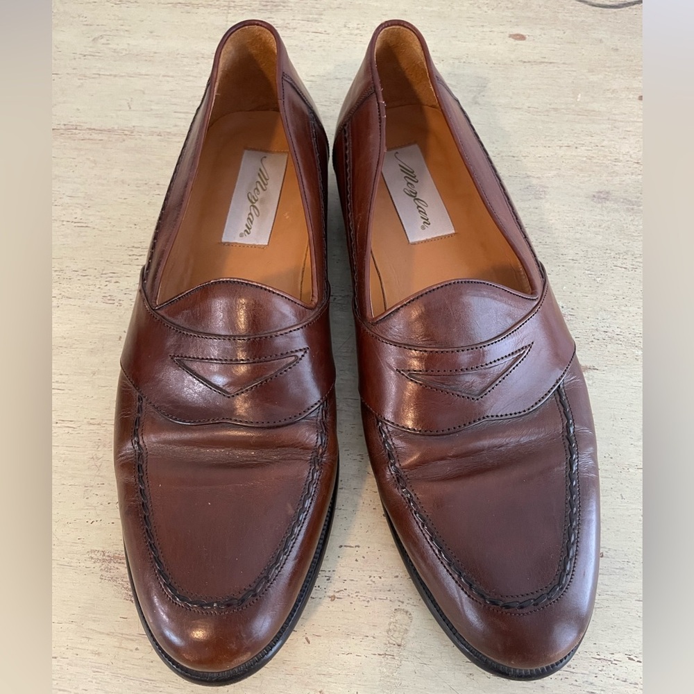 Mezlan Made in Spain Cable Trim Leather LIVORNO Loafer in Brown Size 9 M